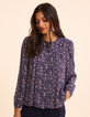 I.Code navy blouse with rock floral print-1