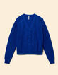 Cardigan encolure V bleu tricot fantaisie I.Code-5