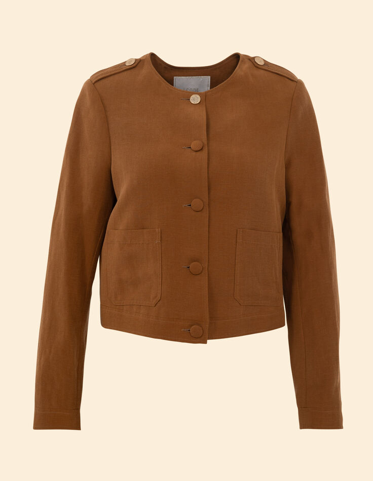 Veste de costume courte carrée camel I.Code-8