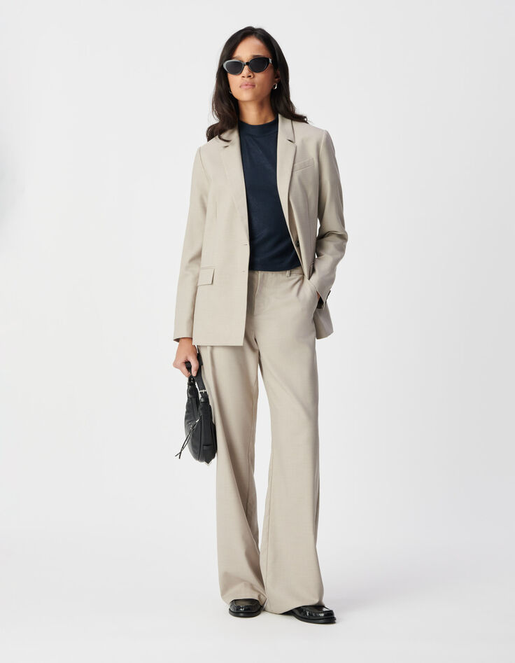 Chaqueta de traje beige para Mujer-1