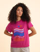 T-shirt rose message, rayures, cœurs I.Code-1