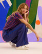 Indigo honeycomb knit jogging pants I.Code-1