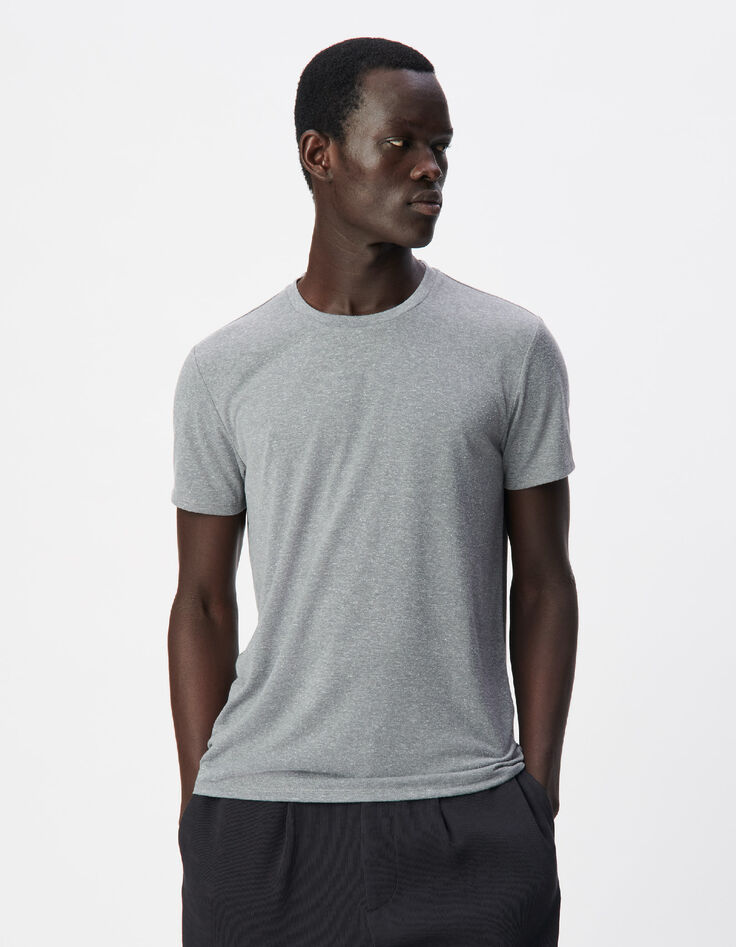 Graues DRY FAST T-Shirt Rundhalsausschnitt-1