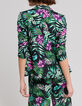 Schwarzer Damenblazer mit tropischem Print-3