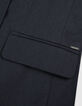 Marineblaues Blazer-J&auml;ckchen aus Leinen-Baumwoll-Mischung f&uuml;r Damen-2