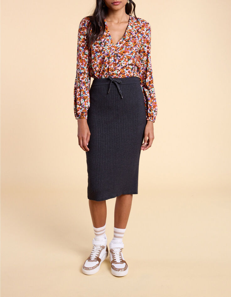 Blusa camel estampado tachista multicolor I.Code-6