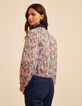 I.Code blue/flowers quilted reversible bomber jacket-3