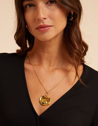 Collar colgante perla verde I.Code