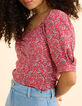 Top rouge imprim&eacute; cachemire I.Code-4