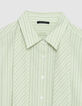 Camisa de rayas verdes para Mujer con corbata-7