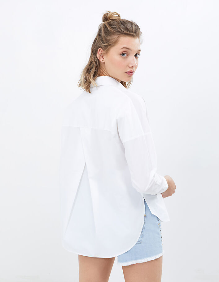 Chemisier Blanc MOTIVI - Taille 38/40 - Fermeture Pressions - Coton/élasthanne - Neuf Visuellement