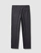 Marineblaue 7/8-Hose aus Leinen-Baumwoll-Mischgewebe f&uuml;r Damen-2