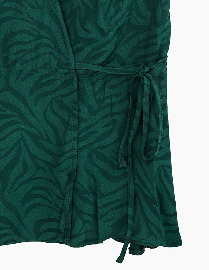 Smaragdgroene top met bladjacquard I.Code - I.CODE