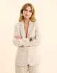 Ecru Blazer mit Blümchenprint I.Code-3