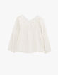 Top blanc cassé manches longues avec dentelle I.Code-1