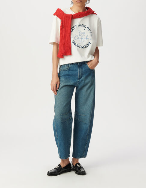 Wei&szlig;es T-Shirt Cocktail-Schriftzug - IKKS