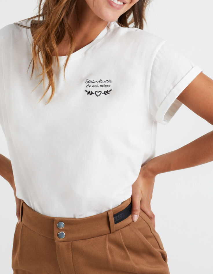 Tee-shirt neutre broderies noire poitrine I.Code-5