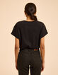 Camiseta manga corta negra flores I.Code-3
