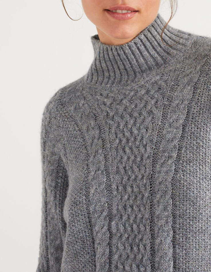 Vestido jersey gris jaspeado punto ochos I.Code-2