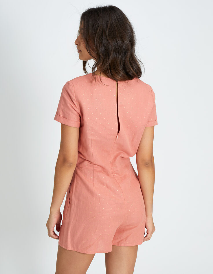 Combi short pastèque en lin imprimé or I.Code-4