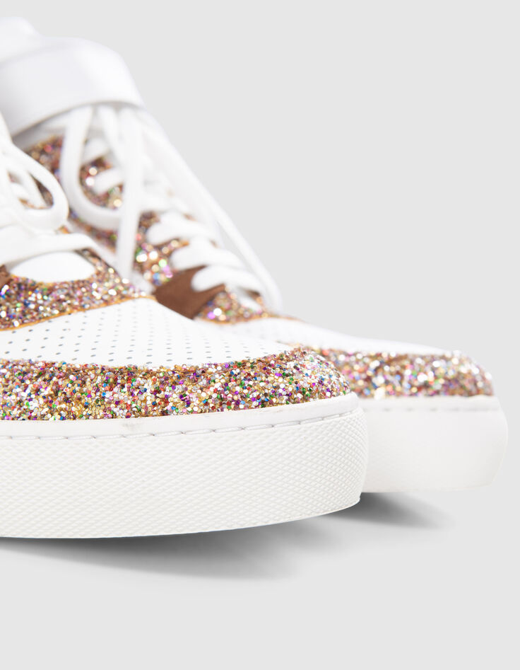 Zapatillas altas de lentejuelas marrones y blancas I.Code-6