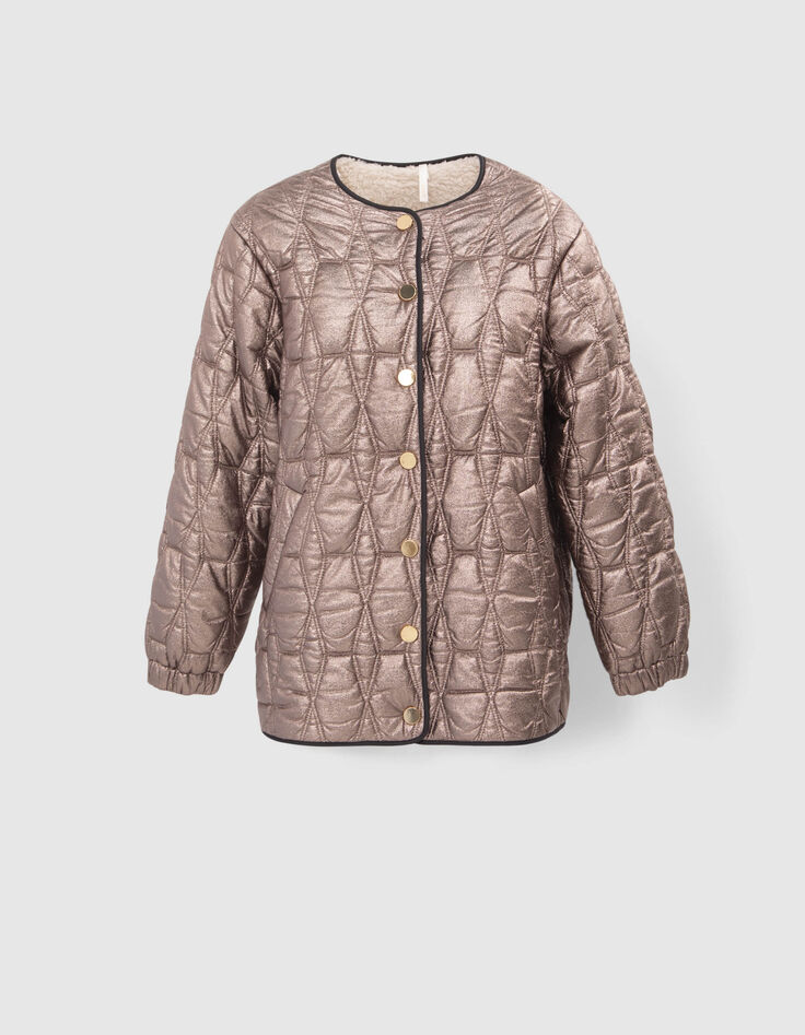 Doudoune r&eacute;versible copper et Sherpa &eacute;cru I.Code-5