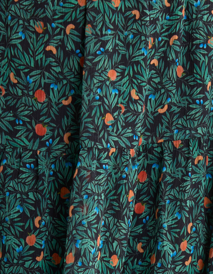 Grünes Kleid mit Sommerfrüchte-Print I.Code-8