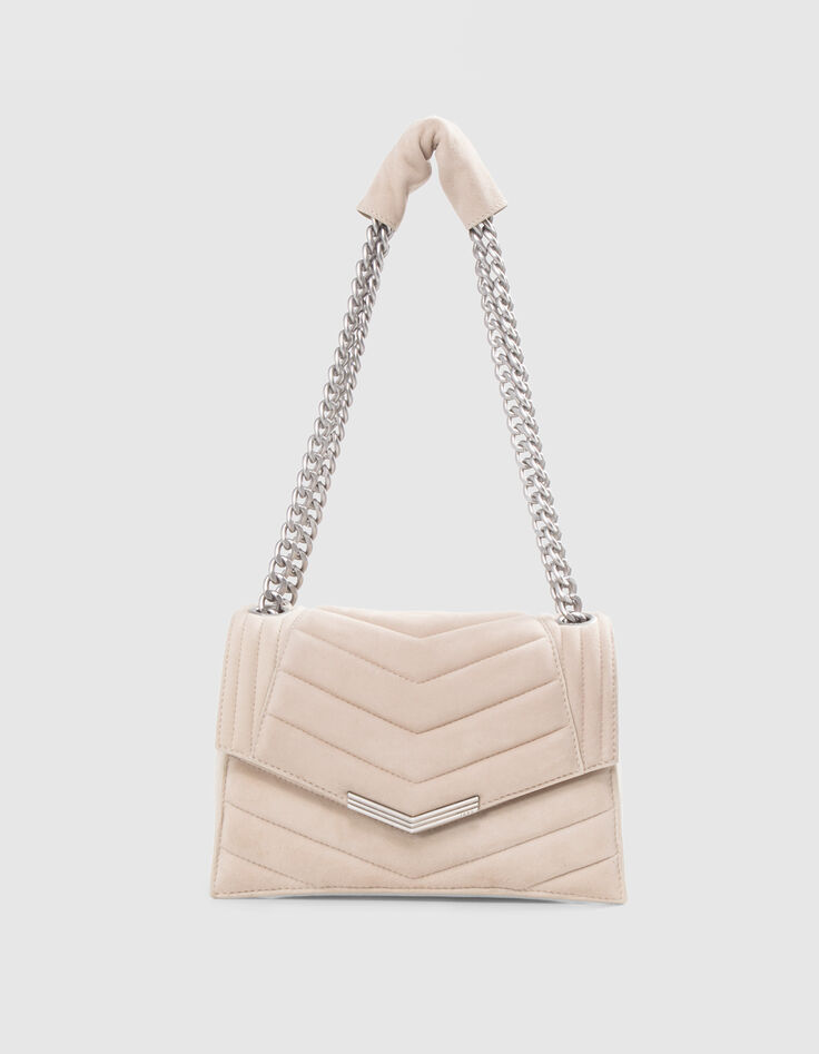 Damen-Tasche THE 1. SEASONALS Kreidewei&szlig; Leder gesteppt M-2