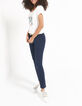 Pantalon bleu marine slim longueur 7/8ème I.Code-1