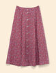 Jupe midi rouge imprimé cachemire I.Code-6