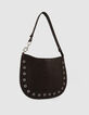 Die Tasche aus braunem Leder f&uuml;r Damen mit &Ouml;senverzierung-2