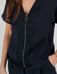 Marine top in twee materialen met rits I.Code-4