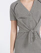 Robe noire en maille rayée à noeud I.Code-4