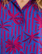 Indigo palm tree print top I.Code-5
