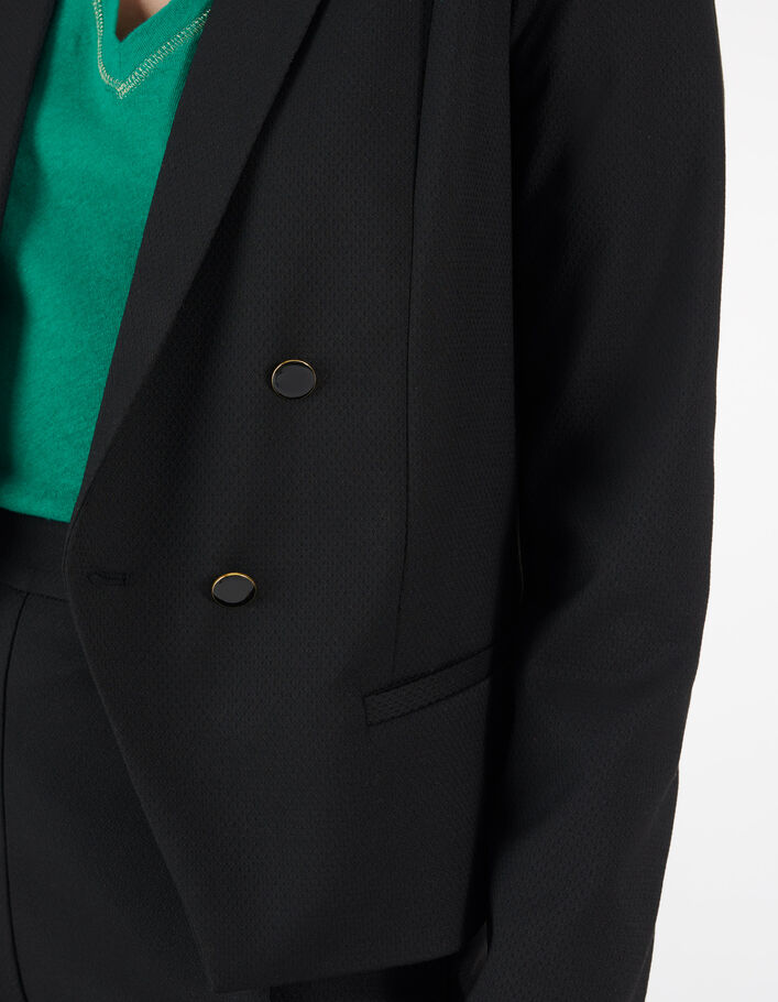 I.Code black jacquard suit jacket - I.CODE