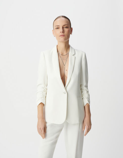 Damen-Blazer in Offwhite aus recyceltem Material - IKKS