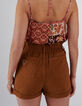 Short fauve taille haute élastiquée I.Code-2