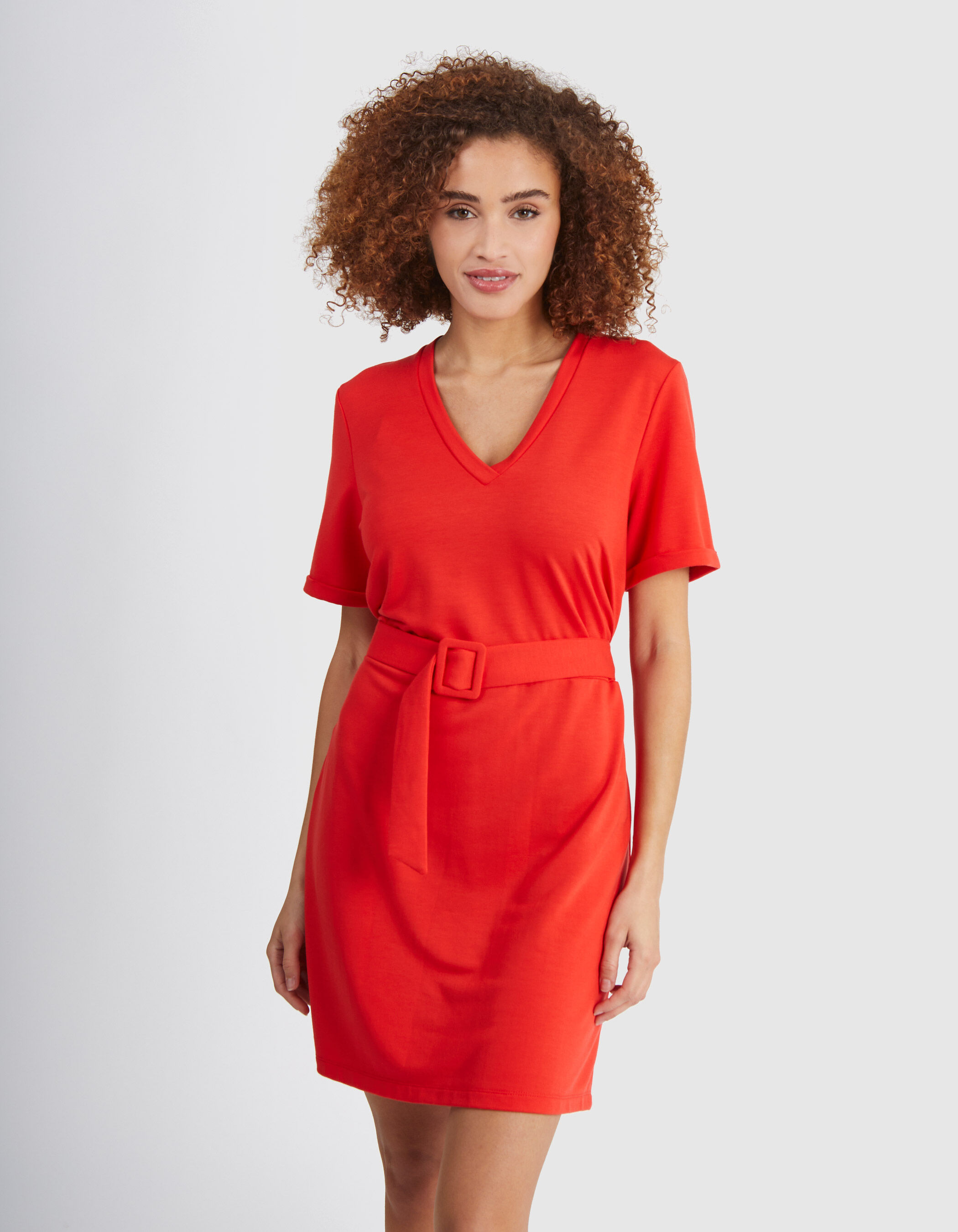Robe maille rouge on sale