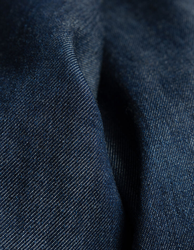 Blaue weite Damenjeans hoher Bund G&uuml;rtel-6