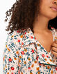 Veste de motard rose poudré imprimé floral et doré I.Code-2