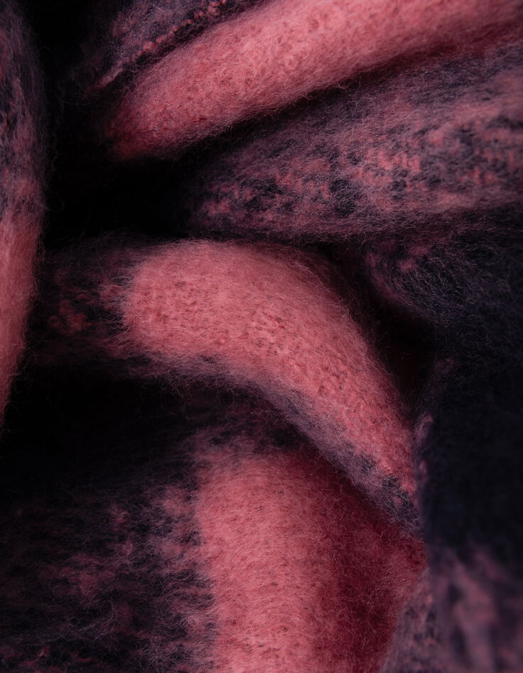 Echarpe rose motif carreaux marine I.Code-5