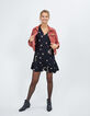 I.Code black bouquet print dress-7
