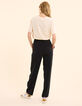 Black cotton linen suit pants I.Code-4