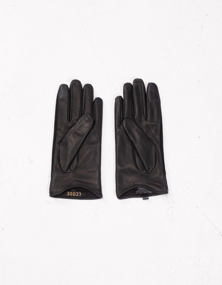 I.Code zwarte en grijze handschoenen van twee materialen - I.CODE