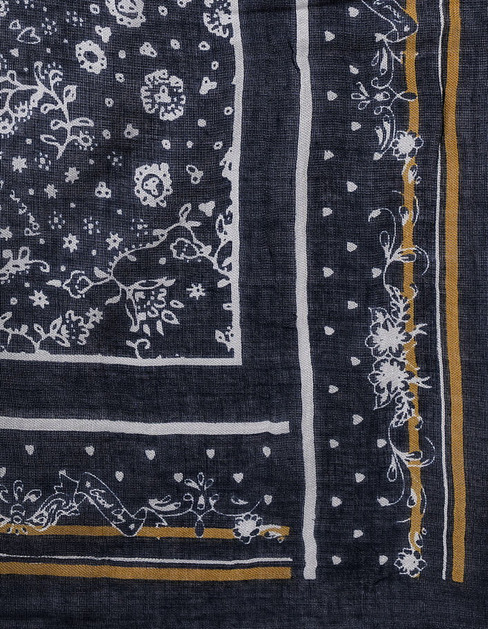 Marineblauwe sjaal met foulardprint I.Code - I.CODE