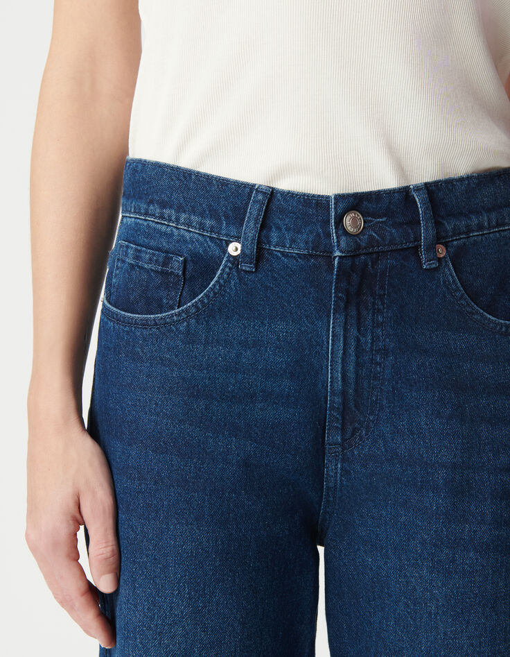 Blaue Damen-Cropped Boyfriend-Jeans-5