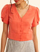 I.Code red buttoned cropped top-2