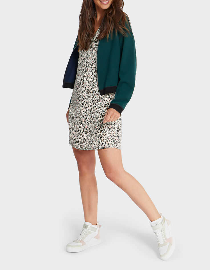 I.Code off-white leaf print dress-5