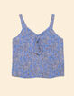 Top blau Floral-Kaschmirprint Schleife I.Code-7
