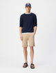 Marineblauer Feinstrick-Pullover f&uuml;r Herren mit Rollkanten-5